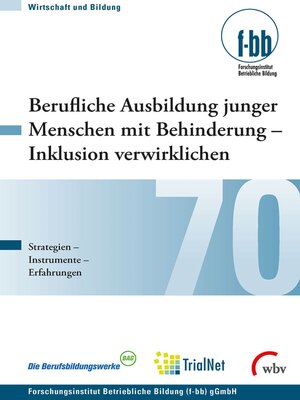 cover image of Berufliche Ausbildung junger Menschen mit Behinderung--Inklusion verwirklichen